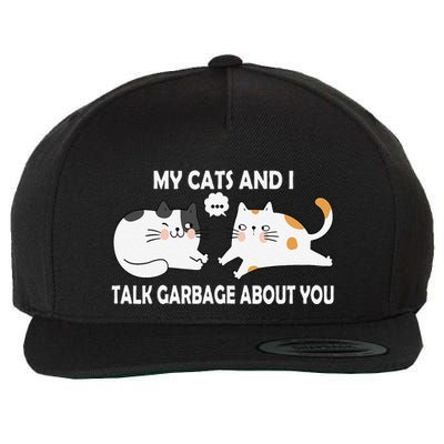 My Cats And I Talk Garbage About You Funny Hilarious Cat Wool Snapback Cap