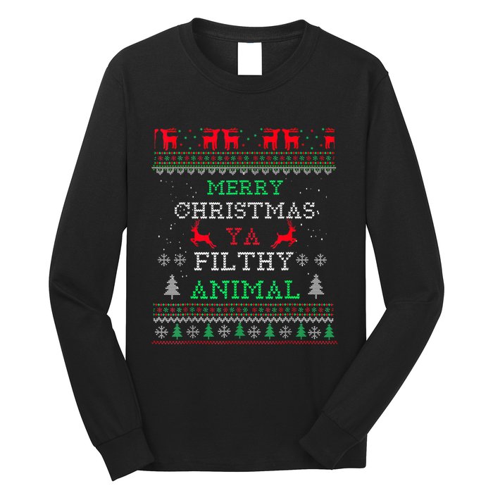 Merry Christmas Animal Filthy Ya Xmas Pajama Family Matching Long Sleeve Shirt