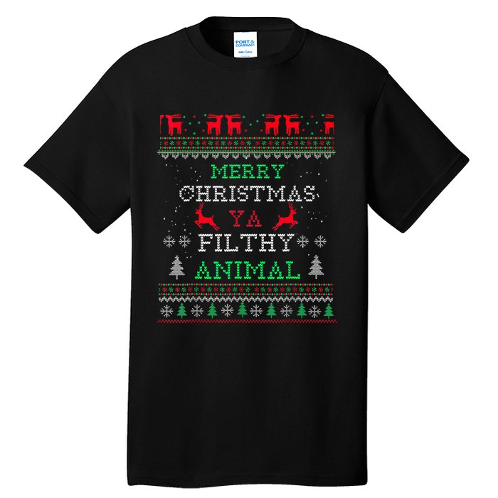 Merry Christmas Animal Filthy Ya Xmas Pajama Family Matching Tall T-Shirt