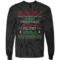 Merry Christmas Animal Filthy Ya Xmas Pajama Family Matching Tie-Dye Long Sleeve Shirt