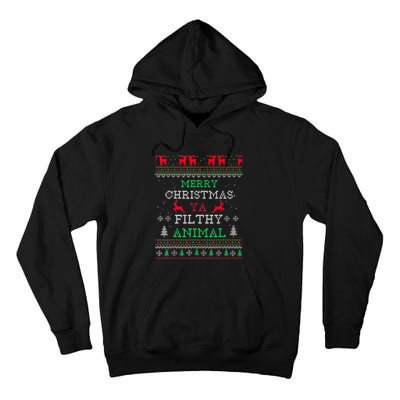 Merry Christmas Animal Filthy Ya Xmas Pajama Family Matching Tall Hoodie