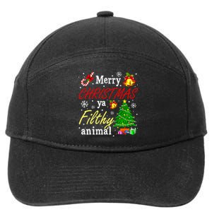 Merry Christmas Animal Filthy Ya Funny Xmas Family Pajama 7-Panel Snapback Hat