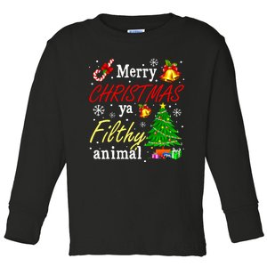 Merry Christmas Animal Filthy Ya Funny Xmas Family Pajama Toddler Long Sleeve Shirt