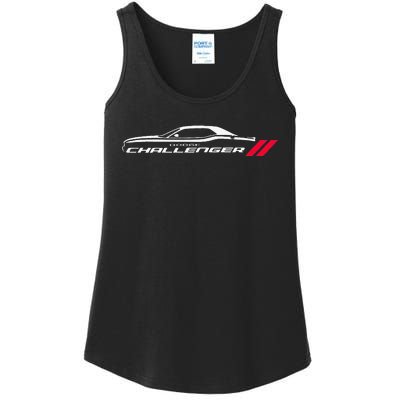 Muscle Car American Flag 4th July Ladies Essential Tank