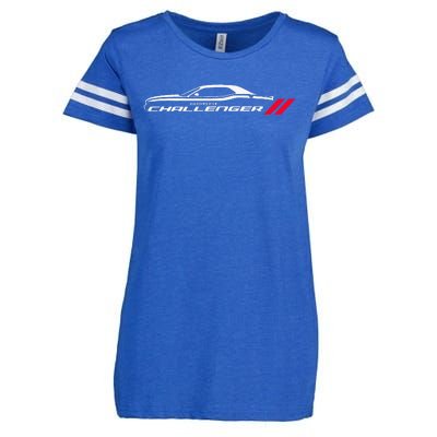 Muscle Car American Flag 4th July Enza Ladies Jersey Football T-Shirt