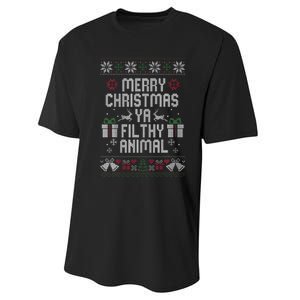 Merry Christmas Animal Filthy Ya Xmas Pajama Performance Sprint T-Shirt