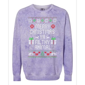 Merry Christmas Animal Filthy Ya Xmas Pajama Colorblast Crewneck Sweatshirt