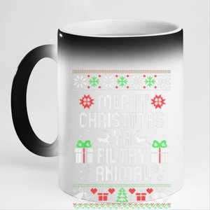 Merry Christmas Animal Filthy Ya Xmas Pajama 11oz Black Color Changing Mug