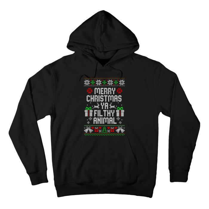 Merry Christmas Animal Filthy Ya Xmas Pajama Hoodie