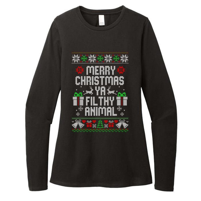 Merry Christmas Animal Filthy Ya Xmas Pajama Womens CVC Long Sleeve Shirt