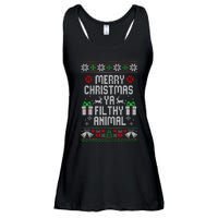 Merry Christmas Animal Filthy Ya Xmas Pajama Ladies Essential Flowy Tank