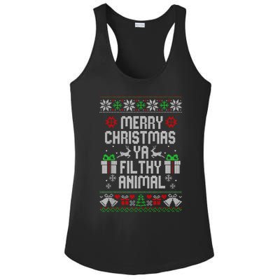 Merry Christmas Animal Filthy Ya Xmas Pajama Ladies PosiCharge Competitor Racerback Tank