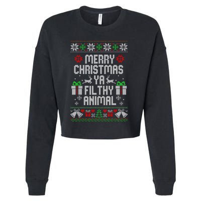 Merry Christmas Animal Filthy Ya Xmas Pajama Cropped Pullover Crew