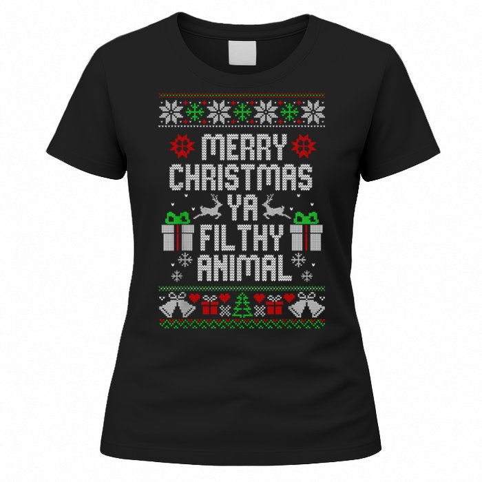 Merry Christmas Animal Filthy Ya Xmas Pajama Women's T-Shirt