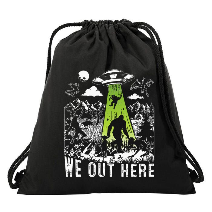 Mythical Creatures Abduction Vibrant Design Of Local Legends Drawstring Bag