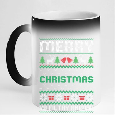 Merry Christmas Animal Filthy Ya For Gift 11oz Black Color Changing Mug