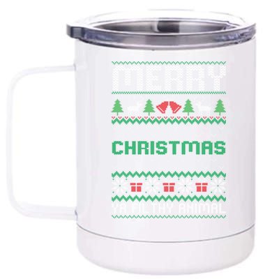 Merry Christmas Animal Filthy Ya For Gift 12 oz Stainless Steel Tumbler Cup