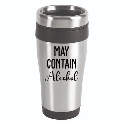 May Contain Alcohol Funny Party 16oz Travel Tumbler