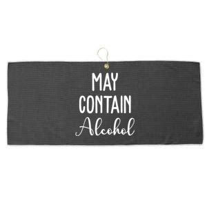 May Contain Alcohol Funny Party Large Microfiber Waffle Golf Towel