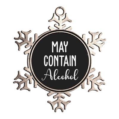 May Contain Alcohol Funny Party Metallic Star Ornament