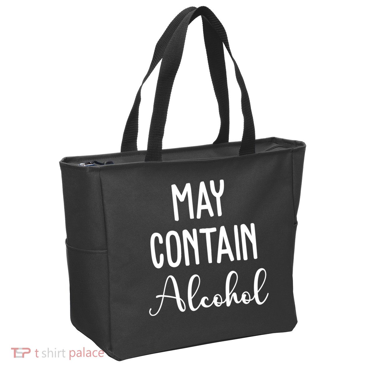 May Contain Alcohol Funny Party Zip Tote Bag