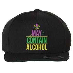 May Contain Alcohol Mardi Gras Party Ing Cool Gift Wool Snapback Cap