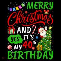 Merry Christmas And Yes ItS My 40th Birthday Christmas Women's V-Neck T-Shirt