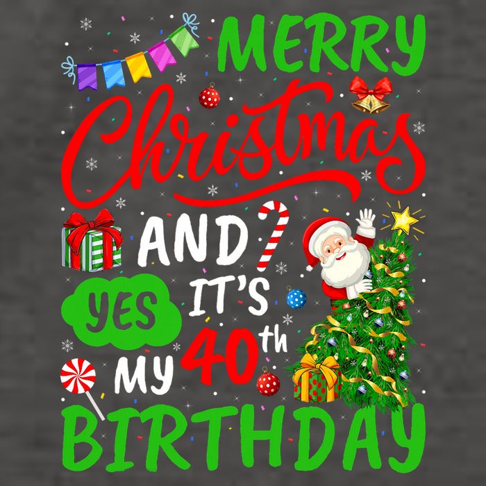 Merry Christmas And Yes ItS My 40th Birthday Christmas Vector Backpack