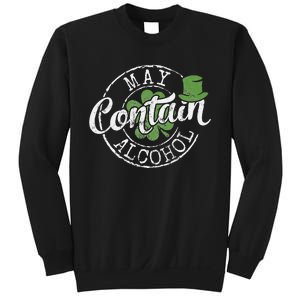 May Contain Alcohol Funny Saint Paddy's St Patrick's Day Sweatshirt