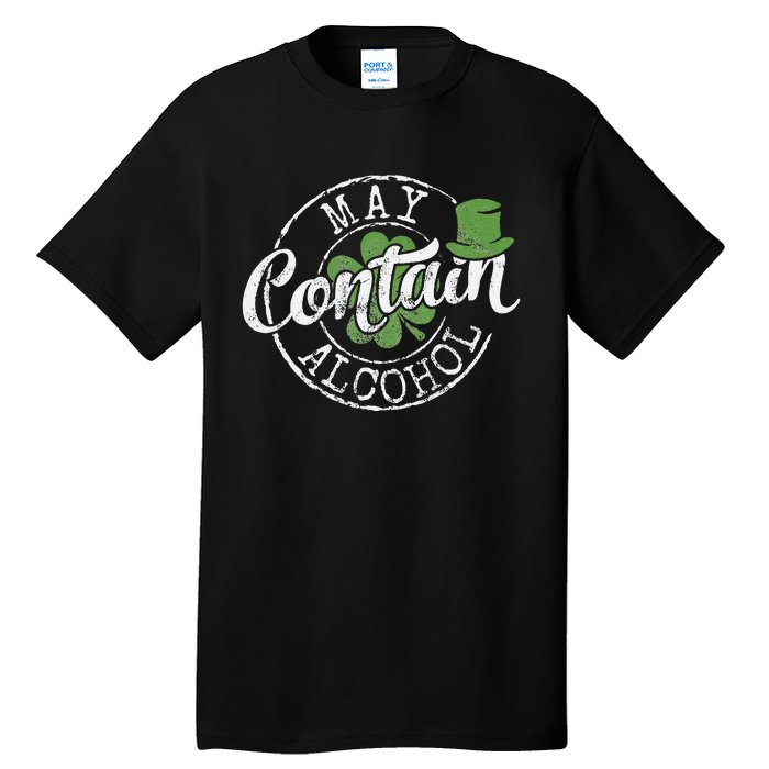 May Contain Alcohol Funny Saint Paddy's St Patrick's Day Tall T-Shirt