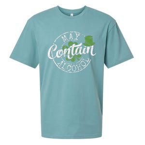 May Contain Alcohol Funny Saint Paddy's St Patrick's Day Sueded Cloud Jersey T-Shirt