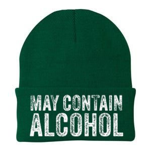 May Contain Alcohol Drinking Beer Tasting Funny Knit Cap Winter Beanie