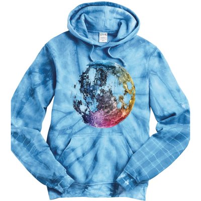 Moon Colored Art Graphic Artwork Motif Moon Tie Dye Hoodie