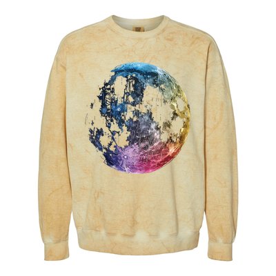 Moon Colored Art Graphic Artwork Motif Moon Colorblast Crewneck Sweatshirt