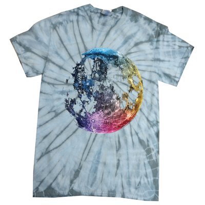 Moon Colored Art Graphic Artwork Motif Moon Tie-Dye T-Shirt