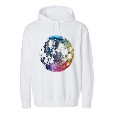 Moon Colored Art Graphic Artwork Motif Moon Garment-Dyed Fleece Hoodie