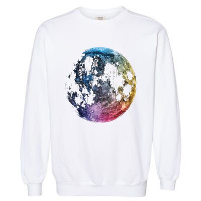 Moon Colored Art Graphic Artwork Motif Moon Garment-Dyed Sweatshirt