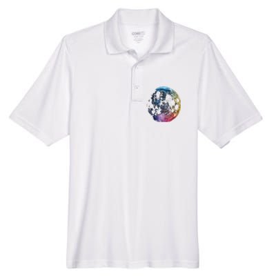 Moon Colored Art Graphic Artwork Motif Moon Men's Origin Performance Piqué Polo