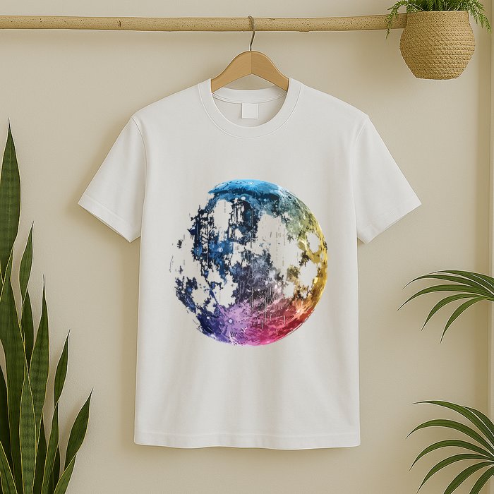 Moon Colored Art Graphic Artwork Motif Moon T-Shirt