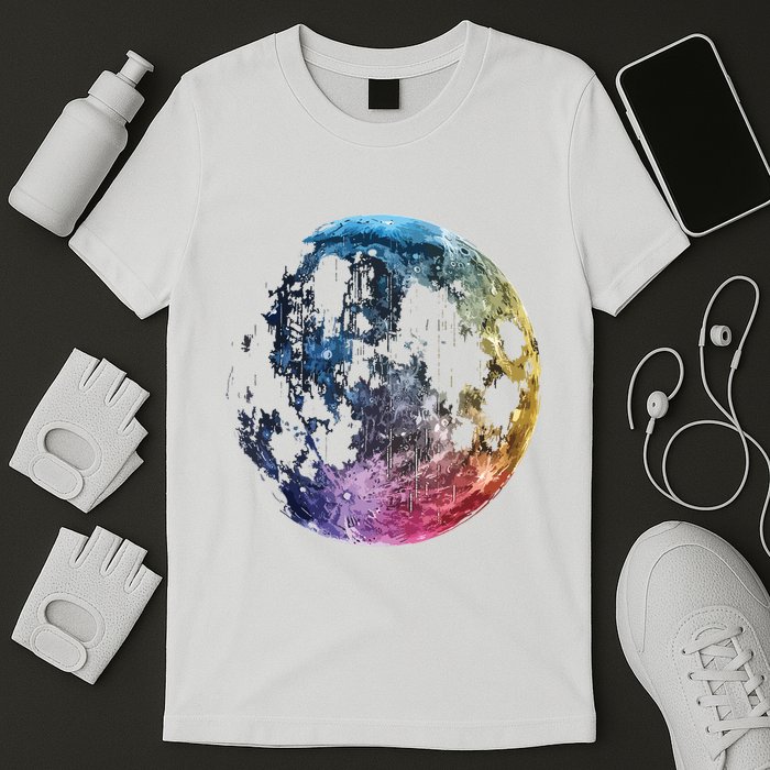 Moon Colored Art Graphic Artwork Motif Moon T-Shirt
