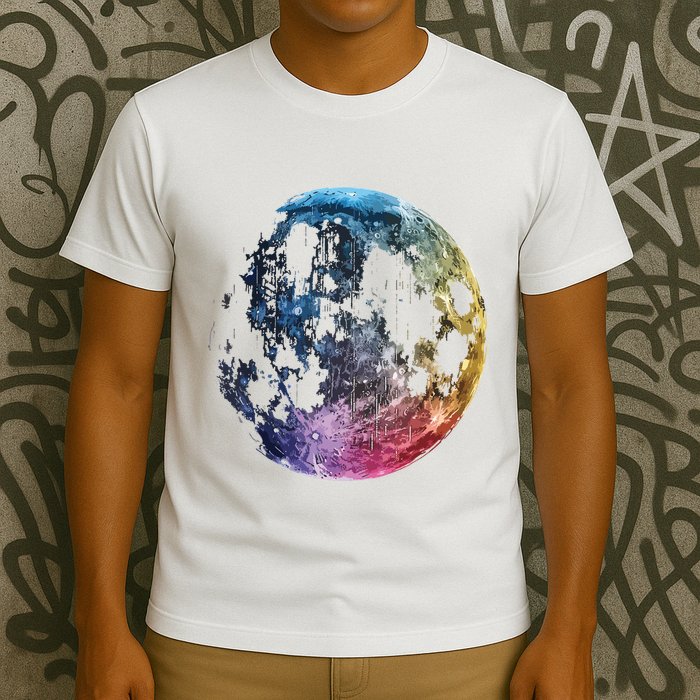 Moon Colored Art Graphic Artwork Motif Moon T-Shirt