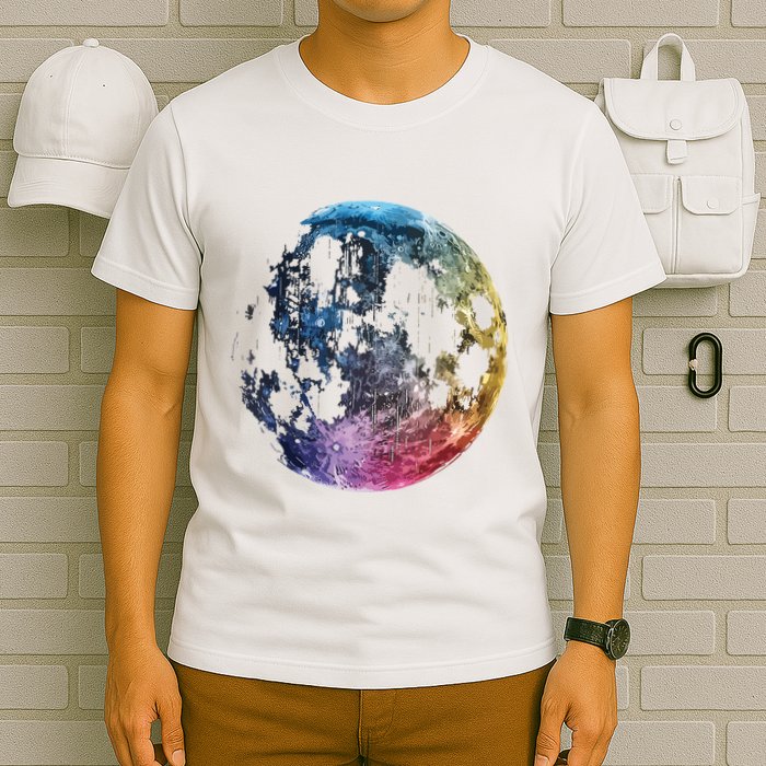 Moon Colored Art Graphic Artwork Motif Moon T-Shirt