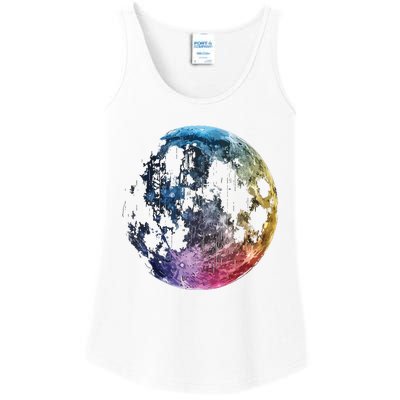 Moon Colored Art Graphic Artwork Motif Moon Ladies Essential Tank