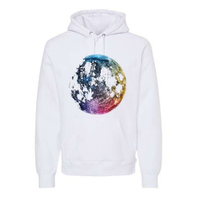 Moon Colored Art Graphic Artwork Motif Moon Premium Hoodie