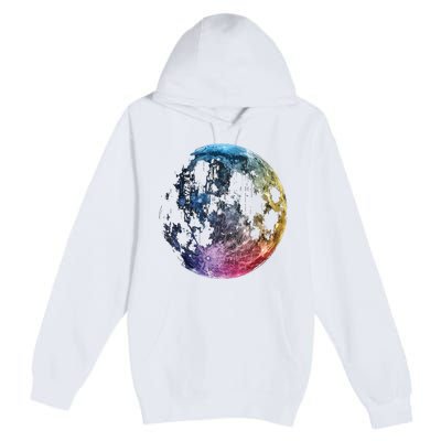 Moon Colored Art Graphic Artwork Motif Moon Premium Pullover Hoodie