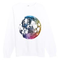 Moon Colored Art Graphic Artwork Motif Moon Premium Crewneck Sweatshirt