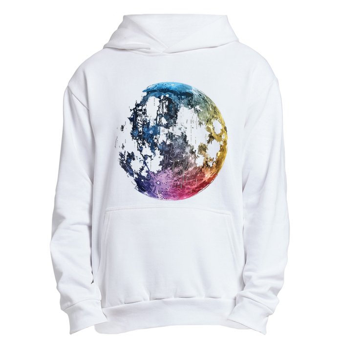 Moon Colored Art Graphic Artwork Motif Moon Urban Pullover Hoodie