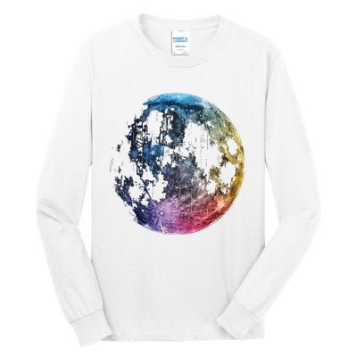 Moon Colored Art Graphic Artwork Motif Moon Tall Long Sleeve T-Shirt