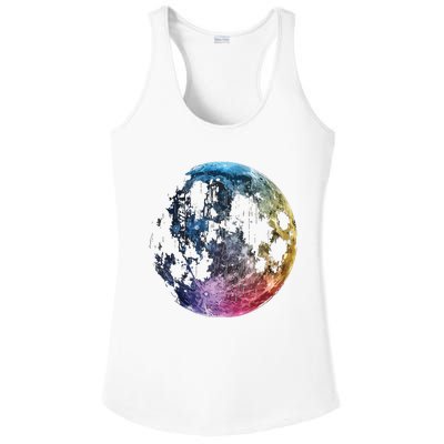 Moon Colored Art Graphic Artwork Motif Moon Ladies PosiCharge Competitor Racerback Tank