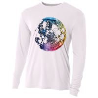 Moon Colored Art Graphic Artwork Motif Moon Cooling Performance Long Sleeve Crew